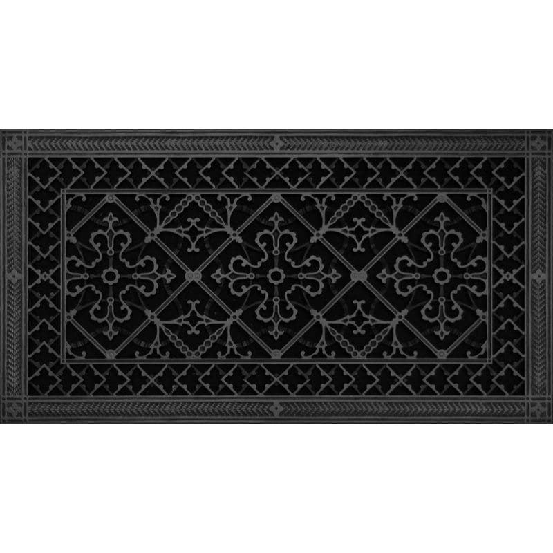 Decorative grille Craftsman style Arts and Crafts 14" x 30" in Black Finish.