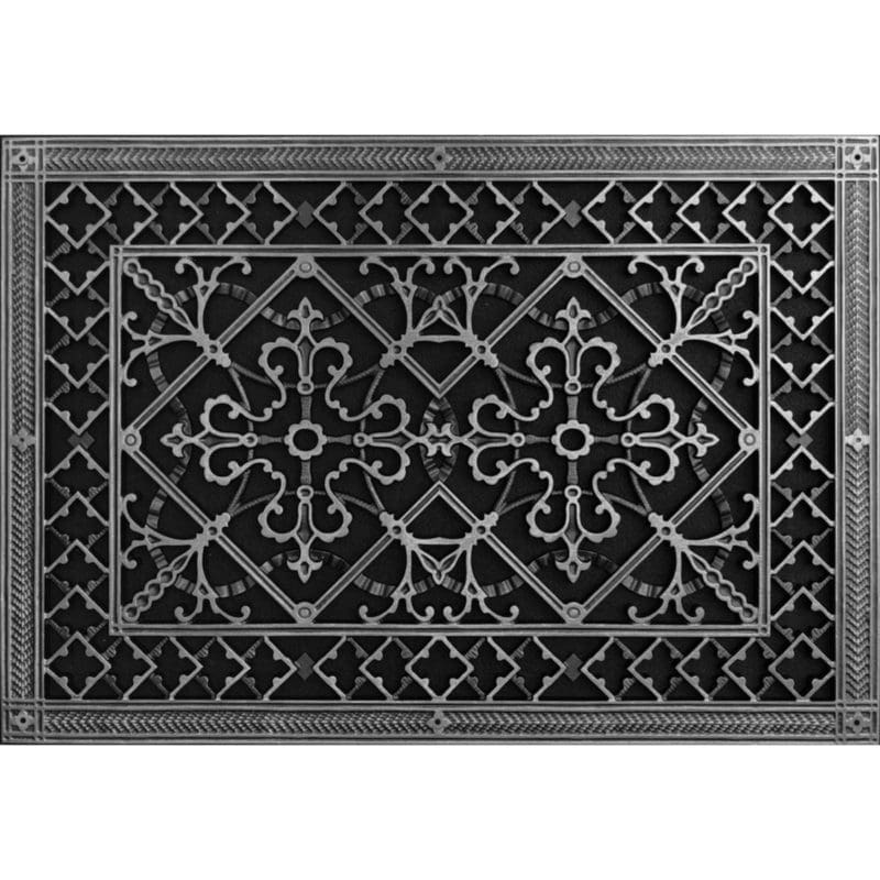 Decorative grille Craftsman style Arts and Crafts 16" x 24" in Pewter finish.