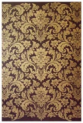 hand-painted canvas panel in Damask Old Wood Gold