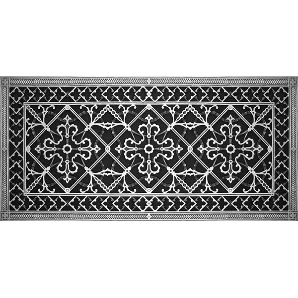 Vent Cover in Arts and Crafts Style 16" x 36" in Nickel Finish.