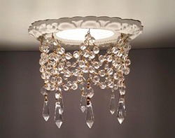 recessed lighting ideas with crystal embellishments