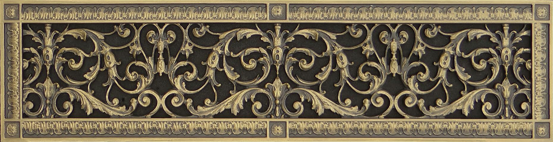 Louis XIV decorative vent cover 6x30 Antique Brass