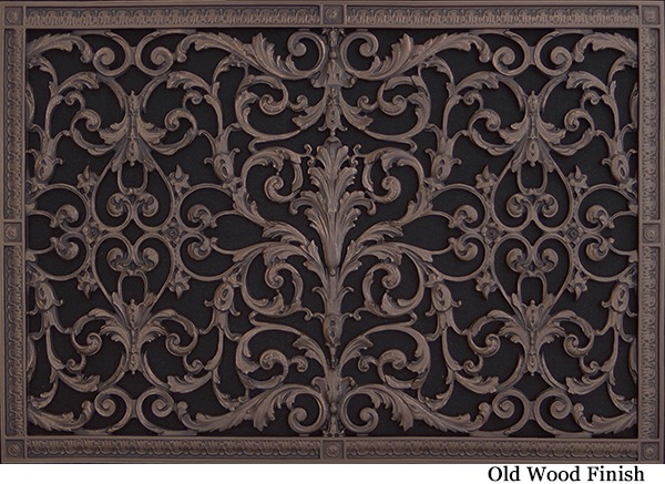 Louis XIV decorative vent cover 20x30 in Old Wood finish