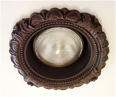 Victorian recessed light trim in Old Wood Finish