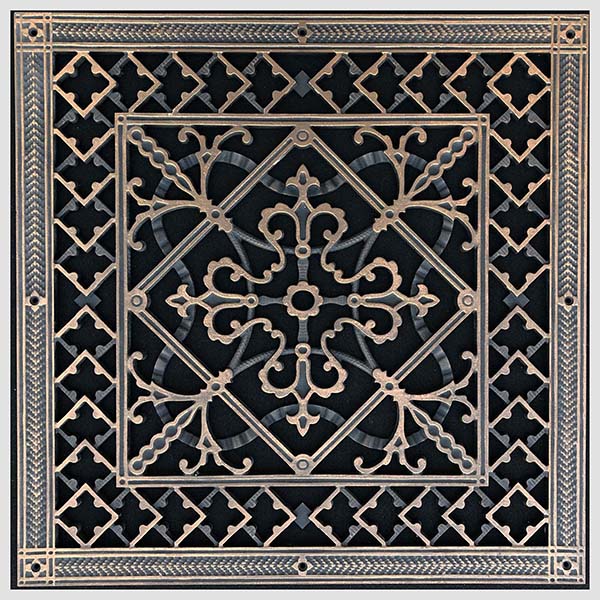 Magnetic Return Air Filter Grille Craftsman Style Arts and Crafts 12" x 12" in Rubbed Bronze Finish.