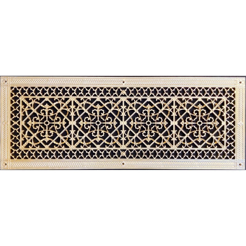 Craftsman style arts and crafts decorative grille 10" x 30" in Burnished Gold