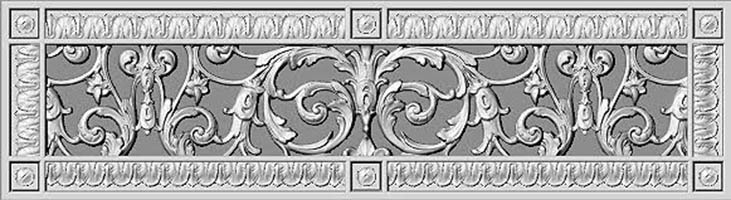 4" x 20" decorative vent cover in Louis XIV style