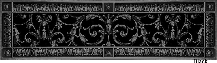 Decorative Grille Louis XIV style 4x20 in Black finish