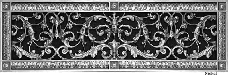 Decorative grille in Louis XIV style 6x24 in Nickel finish