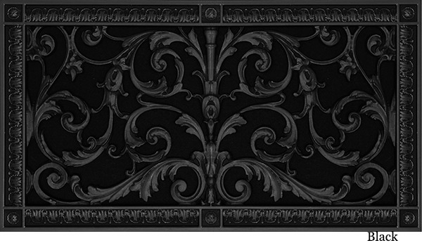 Decorative grille 10x20 in Louis XIV style in Black finish