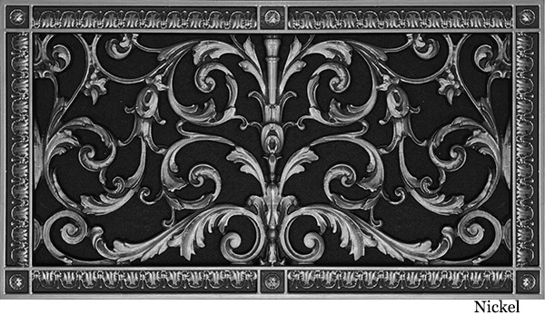 Decorative grille 10x20 in Louis XIV style in Nickel finish