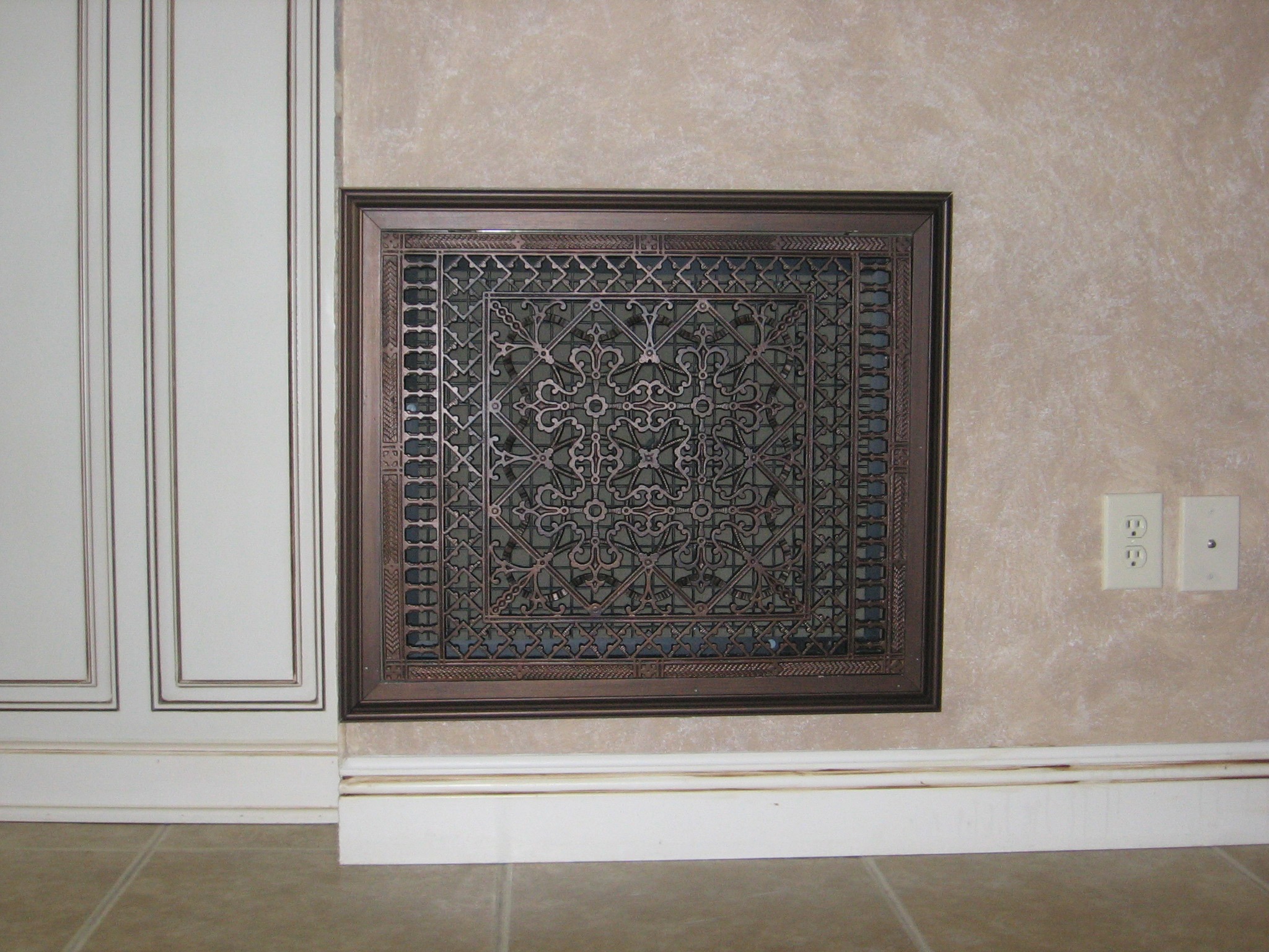 filter grille arts and crafts style in Rubbed Bronze