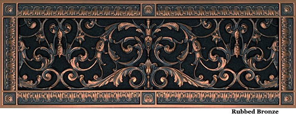 Decorative grille 6x20 in Louis XIV style in Rubbed Bronze finish
