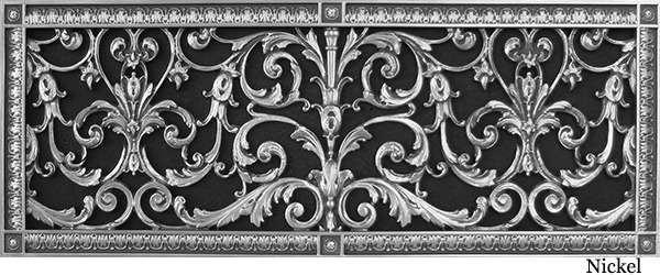 Decorative vent cover grille 10" x 30" in Nickel