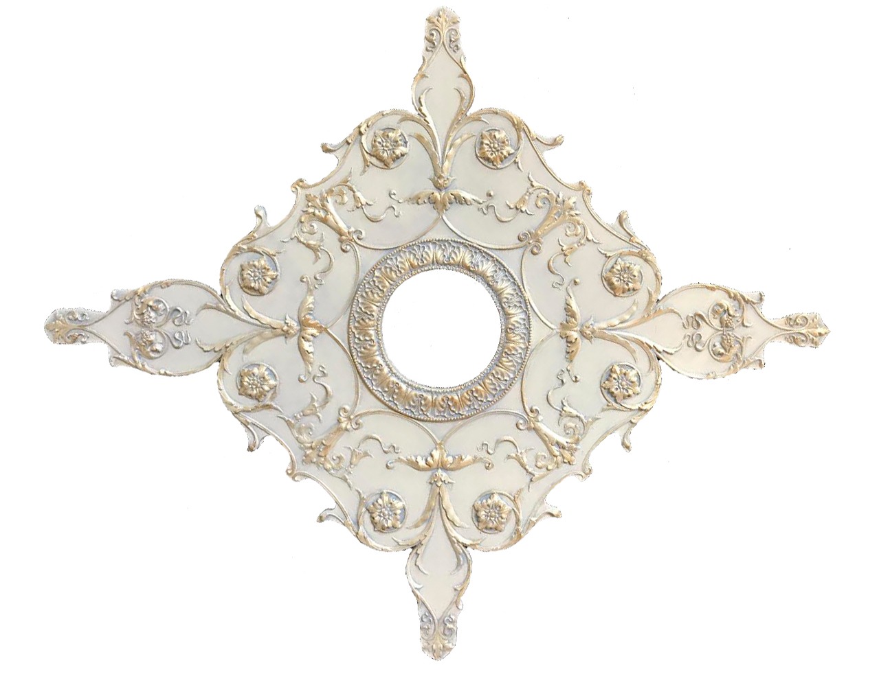 ceiling medallion Louis XIV Style in Gold Stone Finish