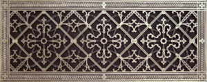 Arts and Crafts Decorative Grille 8" x 24" in Antique Brass finish.