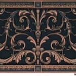 Decorative grille in Louis XIV style 10x18 in Rubbed Bronze