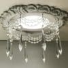 recessed light trim embellished with crystals.