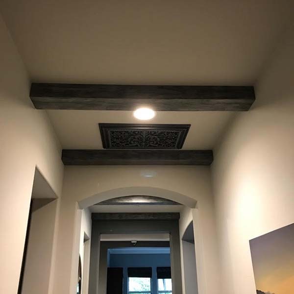 return air filter grille mounted on the ceiling in Louis XIV style in pewter finish
