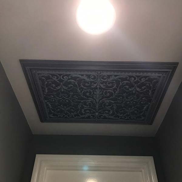 return air filter grille ceiling mount in Louis XIV style in Pewter finish