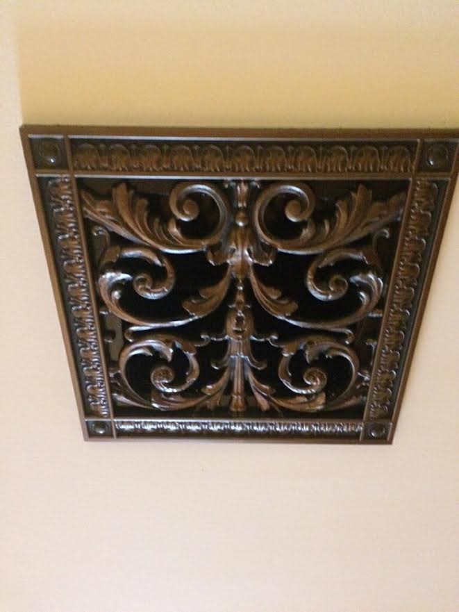 Louis XIV decorative grille installation on the ceiling