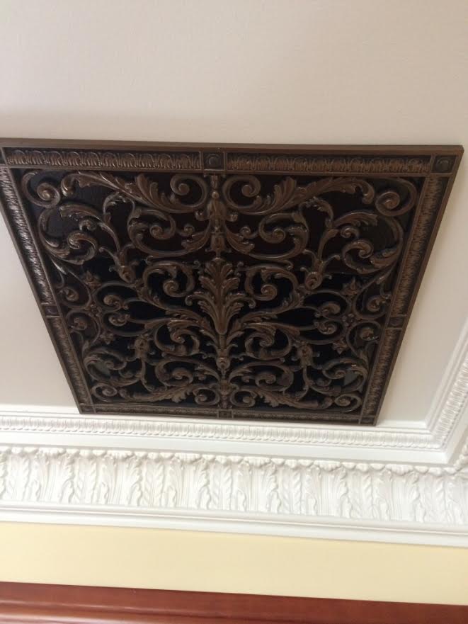 Louis XIV decoratibe grille ceiling installation