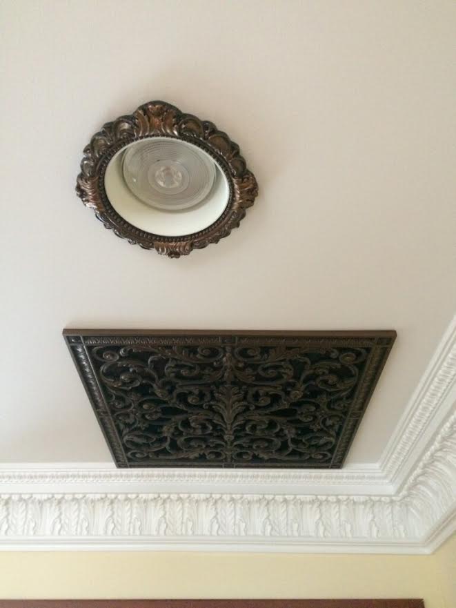 Louis XIV grille with recessed light trim in Victorian Style