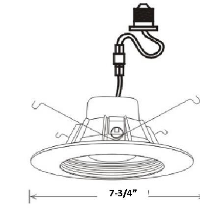 diagram of 7.75 in LED retrofit