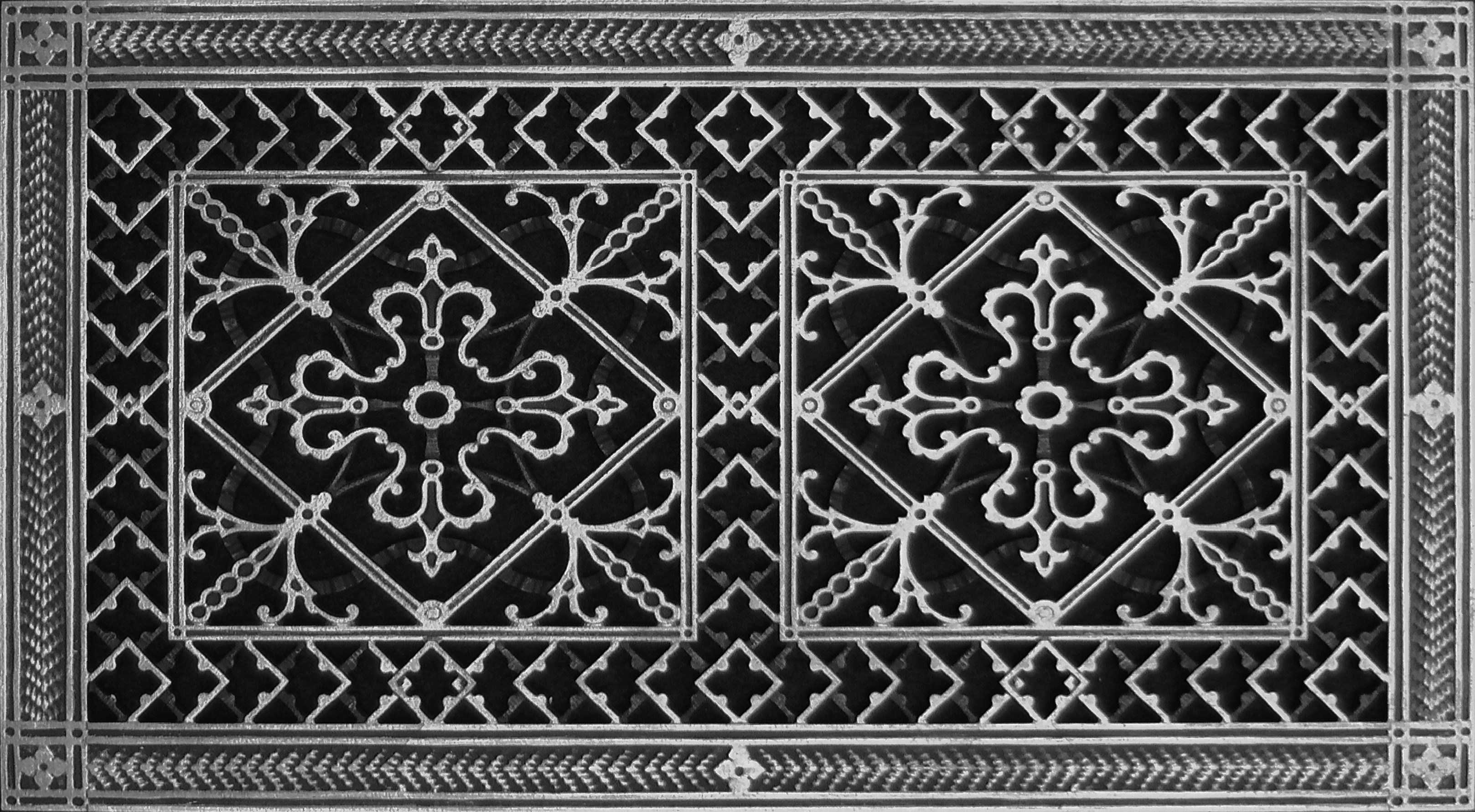 Decorative Vent Cover 10x20 Arts and Crafts Style in Pewter