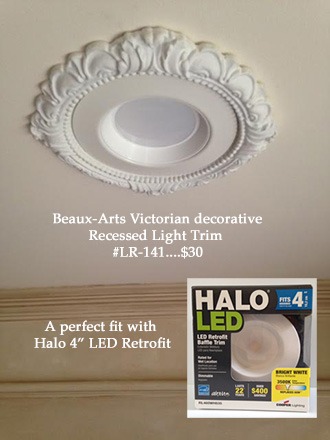 Decorative Recessed Light Trim with Halo LED Retrofit