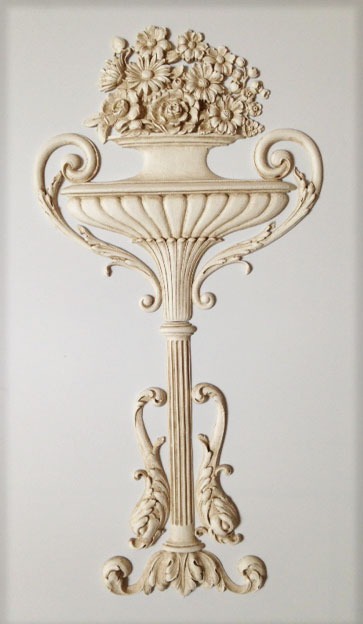 Wall ornamentation flower urn