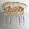 Decorative Recessed Light Trim with 3 strands of pearls and 3" Clear U-Drop Crystals