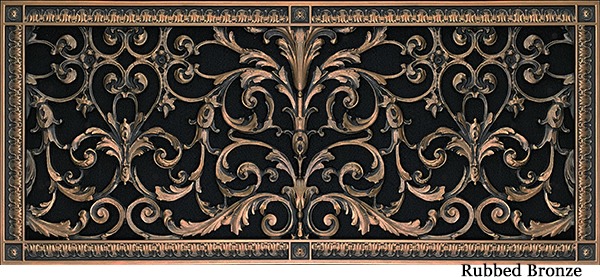 Decorative Vent cover in Louis XIV style 12x30 in Rubbed Bronze