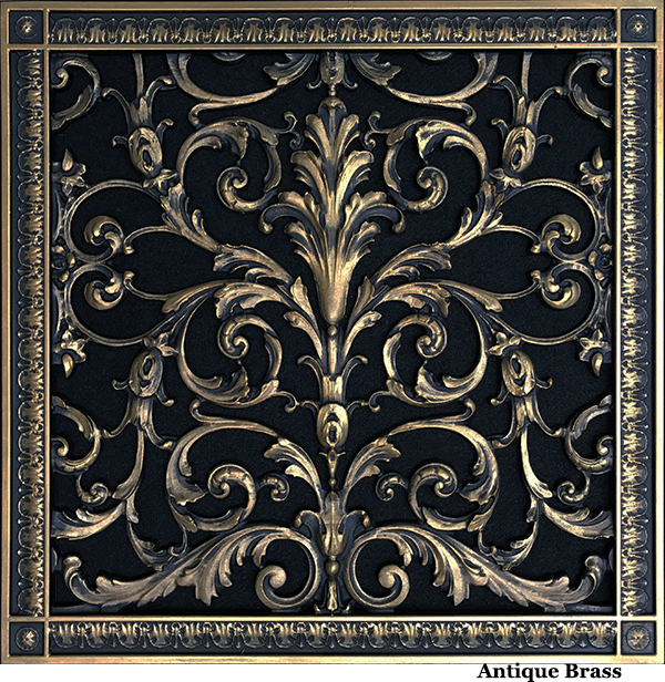 Decorative grille in Louis XIV Style and Antique Brass Finish