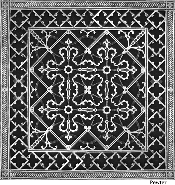 Decorative vent cover Arts and Crafts style 20" x 20"