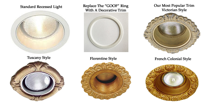 Decorative Recessed Light Trims come in 4 styles.