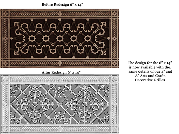 6" Arts and Crafts Decorative Grilles redesigned