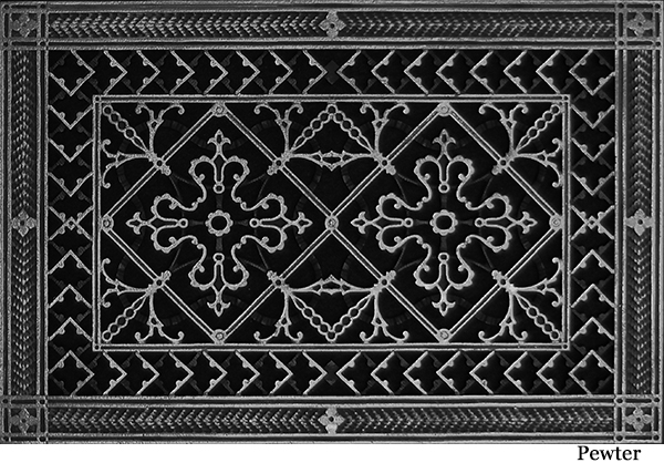 Arts and Crafts Decorative Grille 10x16 in Pewter Finish