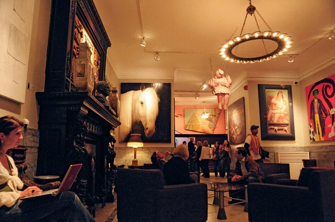 Chelsea Hotel Lobby with art