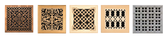 Gothic, French Colonial, Georgian, Italian Renaissance, Louis XIV and Arts and Crafts Style decorative grilles by Beaux-Arts Classic Products.