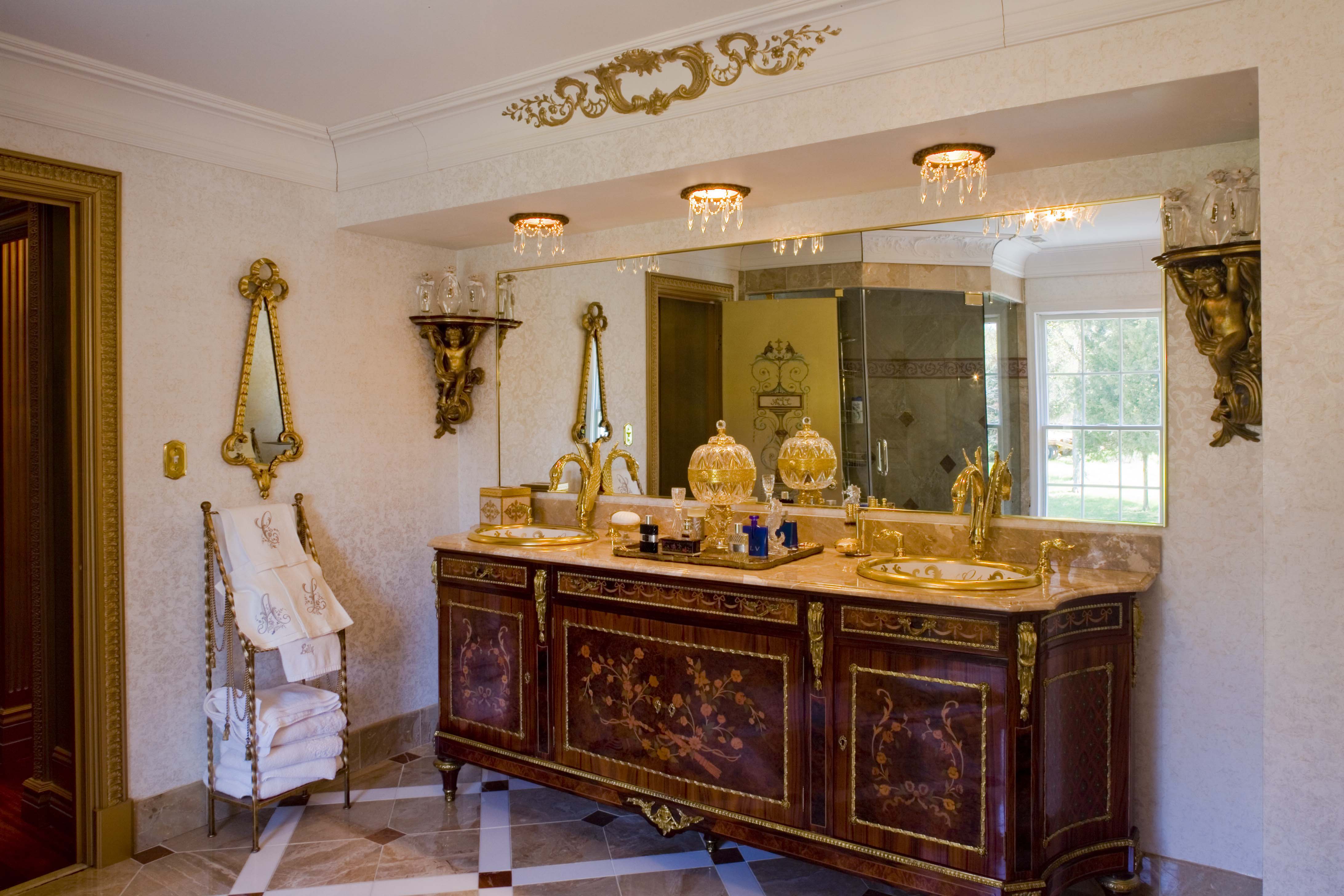 Recessed Chandeliers in Master Bath