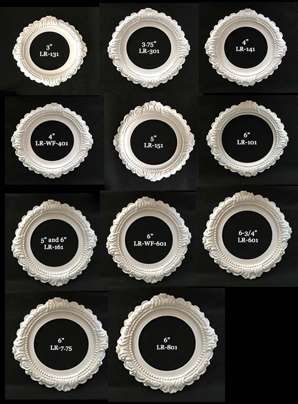 Sizes of Decorative Recessed Light Trims in the Victorian Style