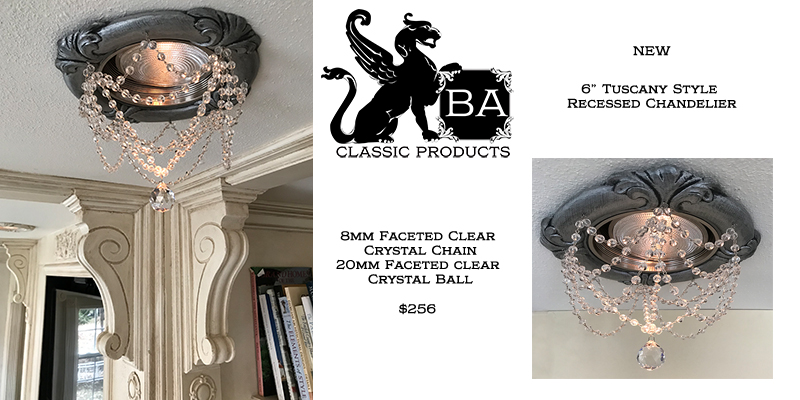 Recessed Chandelier 6" Tuscany with Swags and 20mm Crystal Ball Slideshow