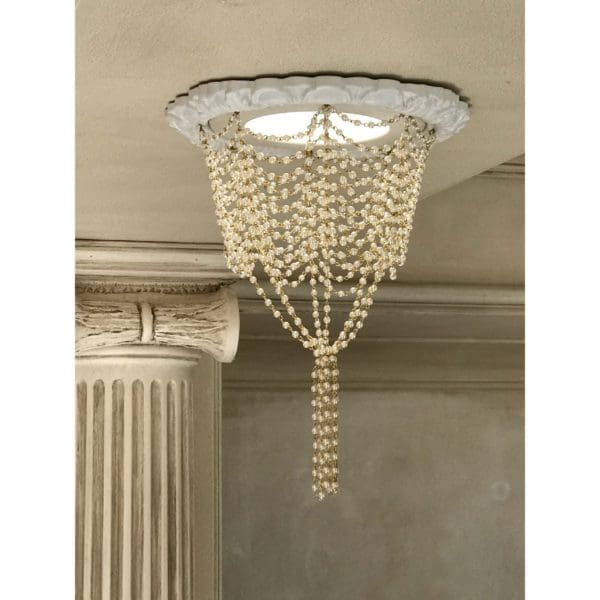 4″ Victorian Recessed Light Trim Chandelier #RC-141-Pearl-Swags
