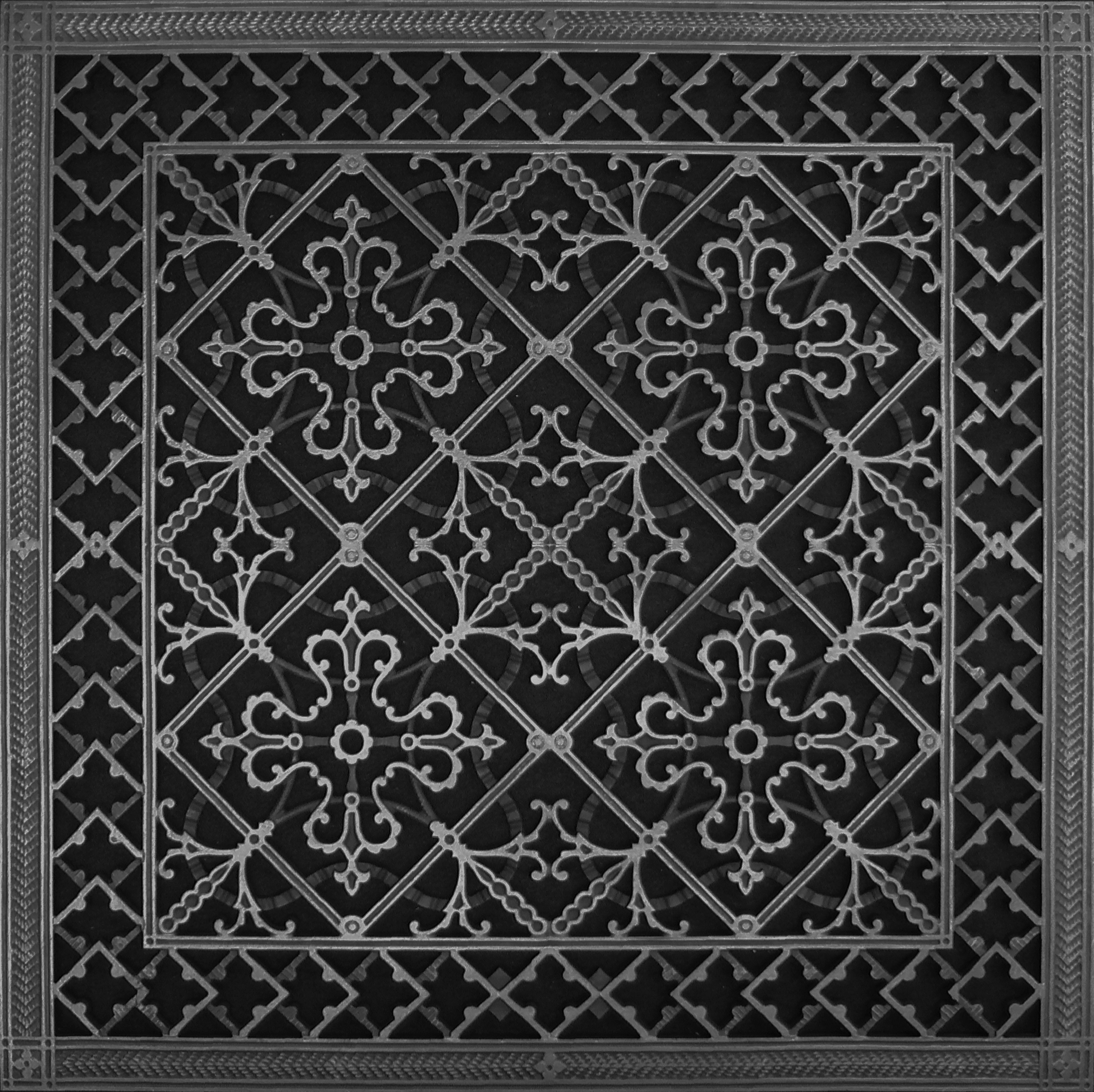 Arts and Crafts decorative grille 24" x 24" in Black