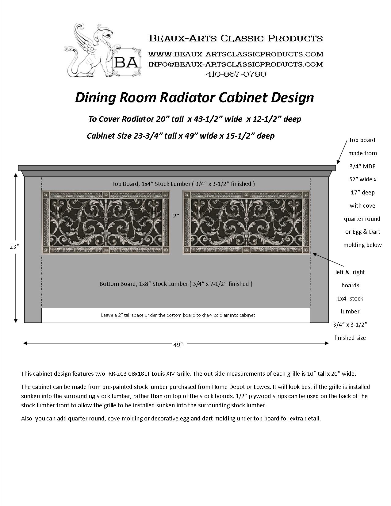 Example of a radiator cover design