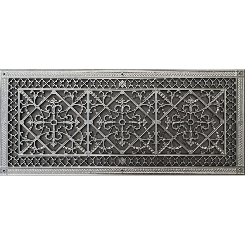 decorative craftsman style arts and crafts grille 14" x 36" in Niclel finish.