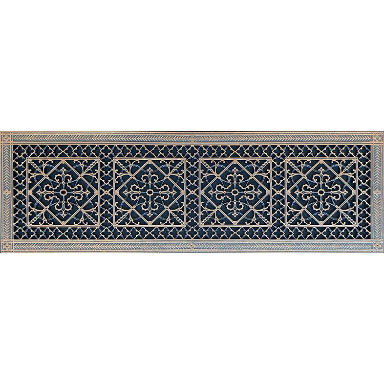 Vent Cover in Arts and Crafts Style 10" x 36" in Rubbed Bronze Finish
