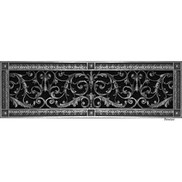 Louis XIV grille 6" x 24" in Pewter