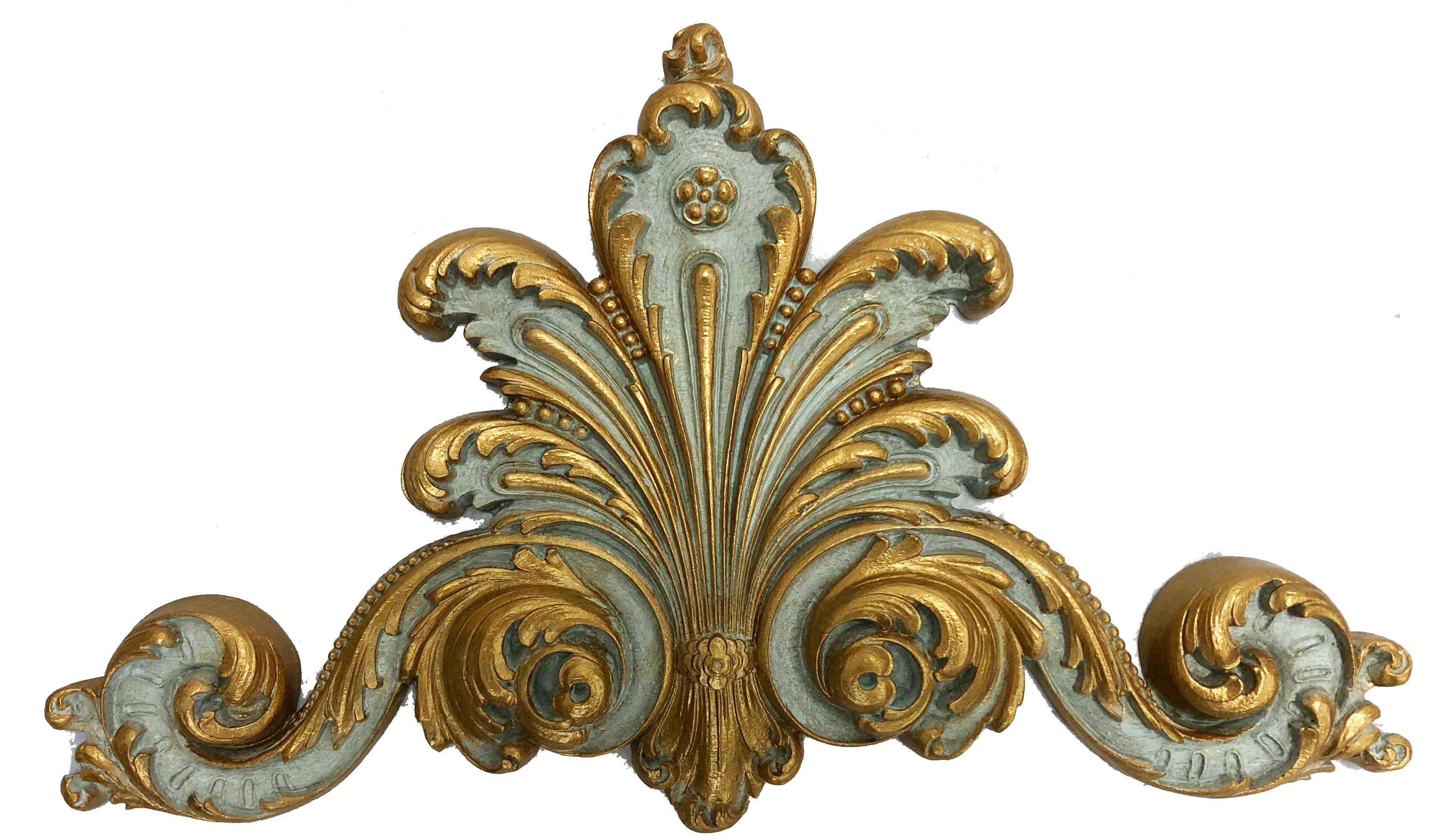 Louis XIV headpiece in Verde Gold finish